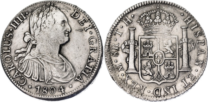 Mexico 8 Reales 1804 Mo TH

KM# 109, N# 18852; Silver; Carlos IV; Mexico Mint;...