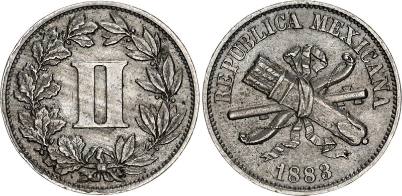 Mexico 2 Centavos 1883

KM# 395, N# 22315; UNC