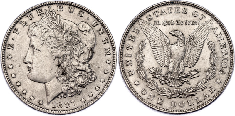 United States 1 Dollar 1887

KM# 110, N# 1492; Silver; "Morgan Dollar"; Philad...