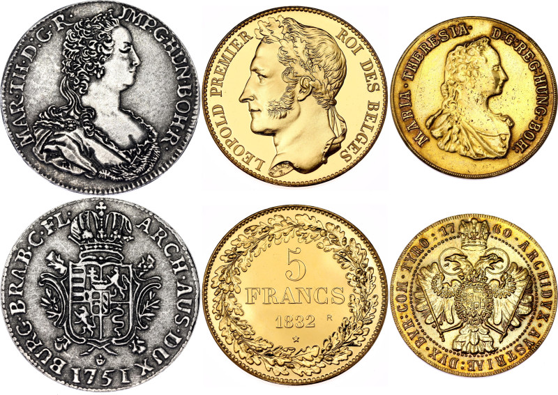 Europe Lot of 3 Coins 1751 - 1832 (ND) Collectors Copies

Various Composition;...