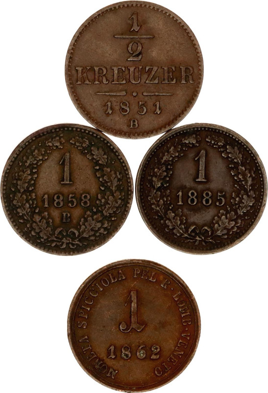 Europe Lot of 4 Coins 1851 - 1885

Copper; Various Countries, Dates & Denomina...
