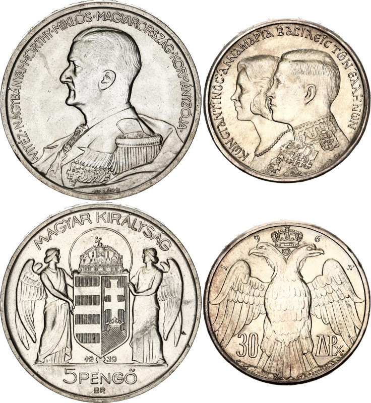 Europe Lot of 2 Coins 1939 - 1964

Silver; Lot of 5 Pengo 1939 - Miklos Horthy...