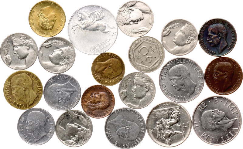 Italy Lot of 20 Coins 1908 - 1982

Various Dates & Denominations; VF-AUNC