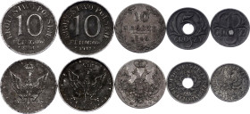 Russia - Poland & Poland Lot of 5 Coins 1840 - 1939