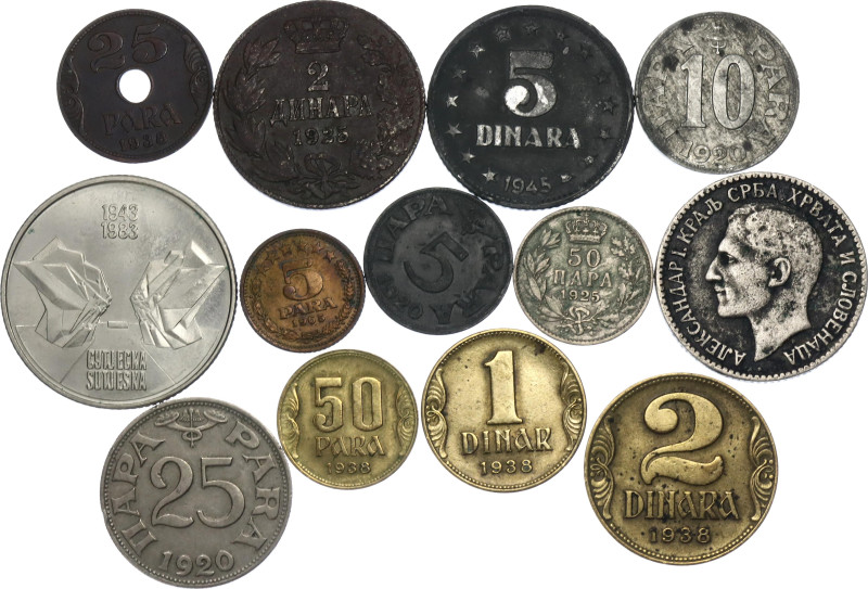 Yugoslavia Lot of 13 Silver Coins 1920 - 1983

Various Dates & Denominations; ...