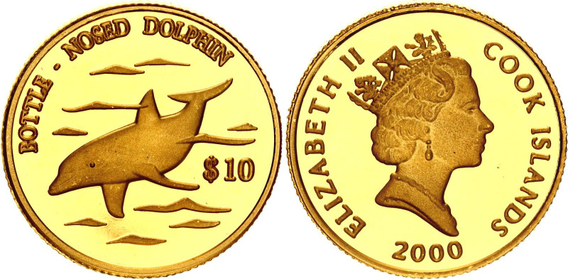 Cook Islands 10 Dollars 2000

KM# 1100, N# 104563; Gold (.999), Proof; Wildlif...