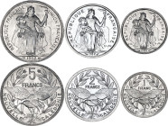 New Caledonia 1 - 2 - 5 Francs 1952 - 1982