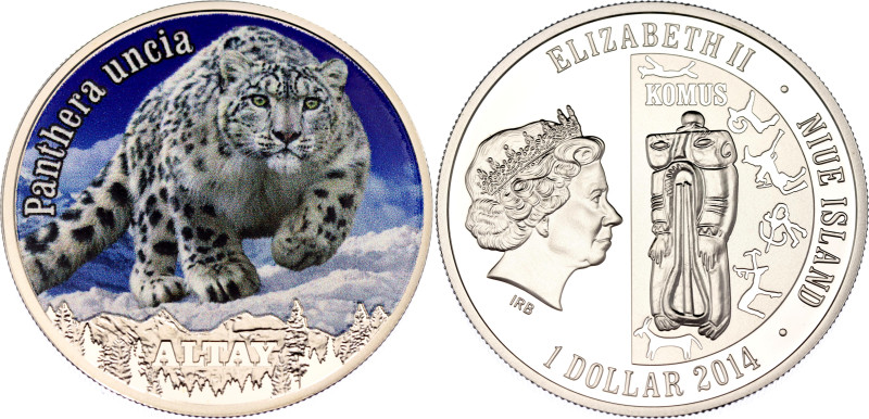 Niue 1 Dollar 2014

N# 68843; Copper-nickel., Proof; Irbis-Snow leopard; Minta...
