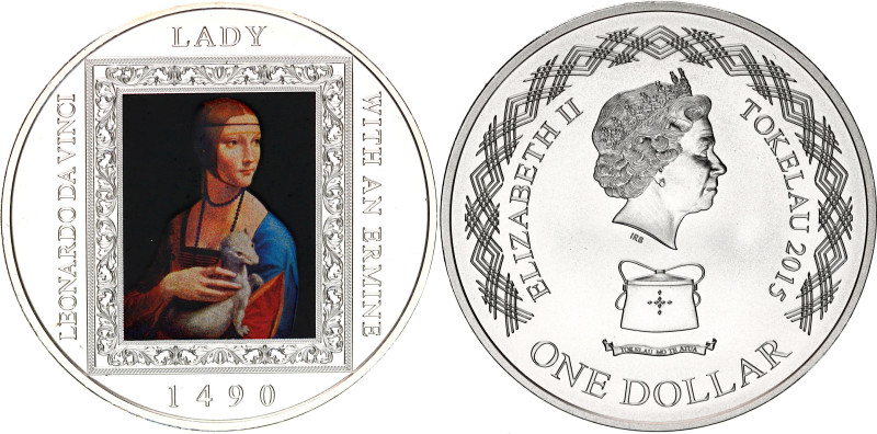 Tokelau 1 Dollar 2015

KM# 115, N# 103316; Silver; Leonardo Da Vinci - Lady wi...