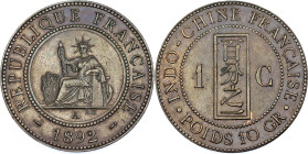 French Indochina 1 Centime 1892 A