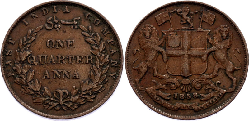 British India 1/4 Anna 1858

KM# 463, N# 22397; Copper; Victoria; East India C...