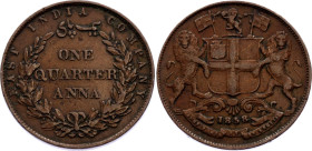 British India 1/4 Anna 1858