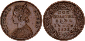 British India 1/4 Anna 1862