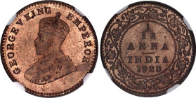 British India 1/12 Anna 1928 B  NGC MS 66 RB