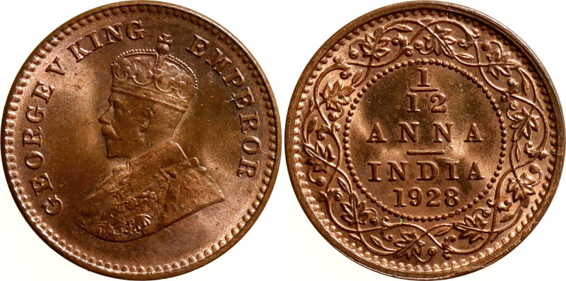 British India 1/12 Anna 1928

KM# 509, N# 1110; Bronze; George V; Calcutta Min...