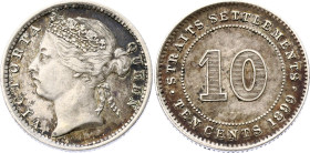 Straits Settlements 10 Cents 1899