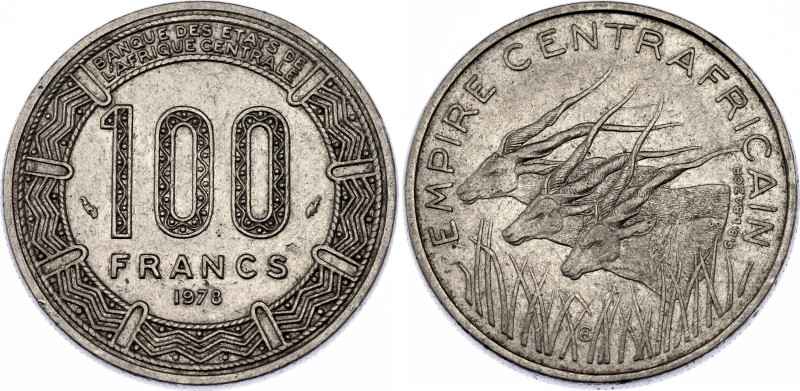 Central African Republic 100 Francs 1978

KM# 8, N# 10091; Nickel; Bokassa I; ...