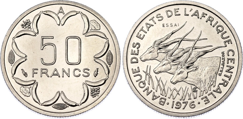 Central African States 50 Francs 1976 A Essai

KM# E8; Nickel; KM# 11; UNC