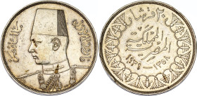 Egypt 20 Piastres 1939 AH 1358