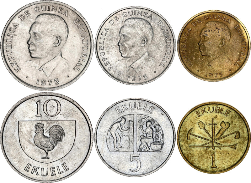 Equatorial Guinea 1 - 5 - 10 Ekuele 1975

KM# 32 - 34; UNC