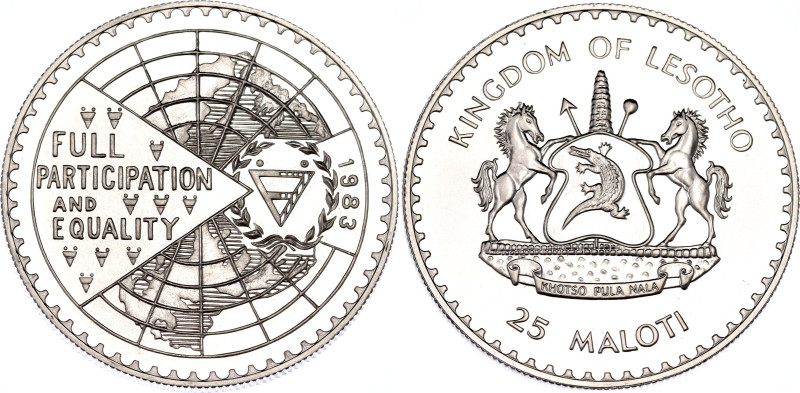 Lesotho 25 Maloti 1983

KM# 44, N# 62238; Silver., Proof; International Year o...