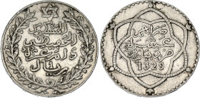 Morocco 10 Dirhams 1911 AH 1329