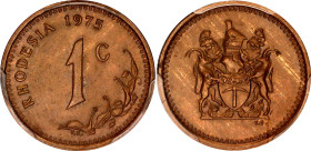 Rhodesia 1 Cent 1975 PCGS MS 62 BN