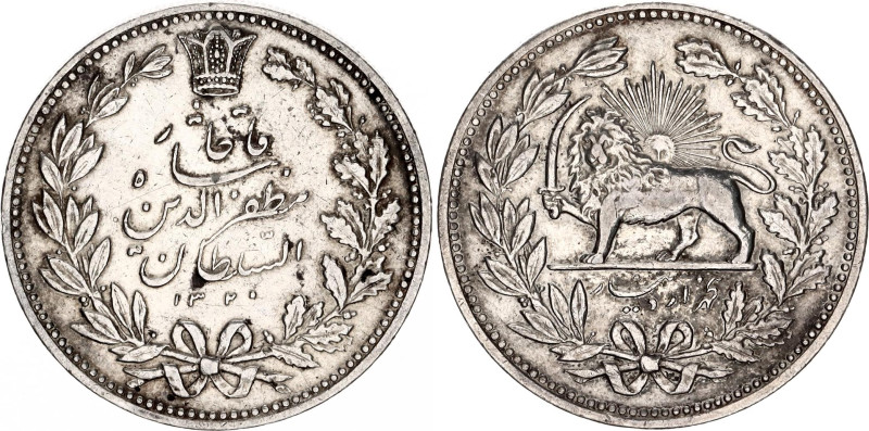 Iran 5000 Dinar 1902 AH 1320

KM# 976, N# 19017; Silver; Mozaffar ad-Din Shah;...