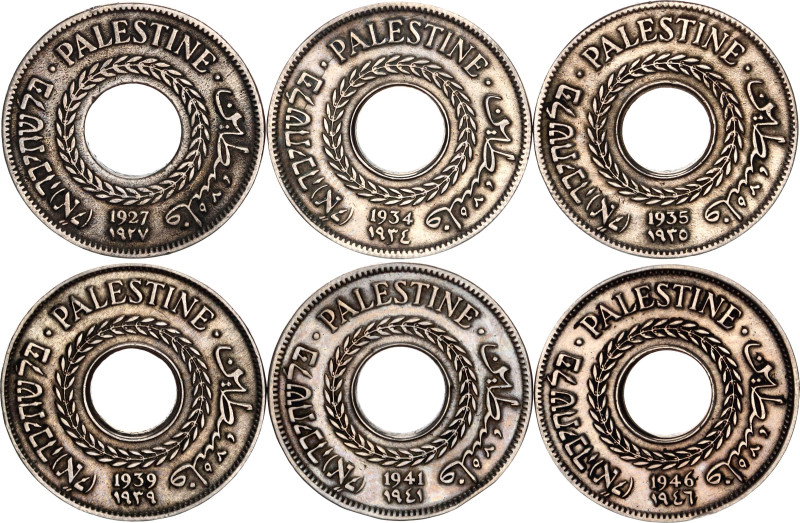 Palestine 6 x 5 Mils 1927 -1946

KM# 3, N# 5654; Copper-Nickel; British Mandat...