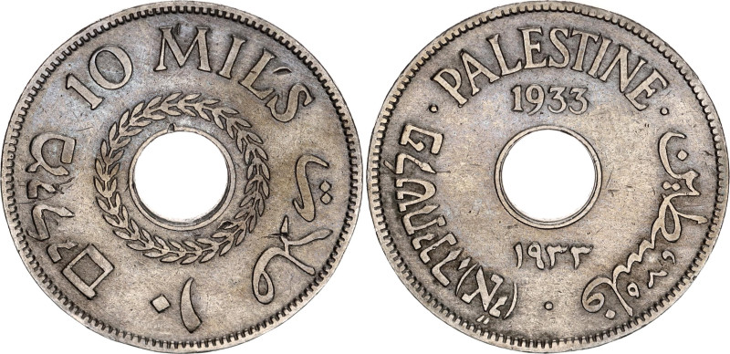 Palestine 10 Mils 1933

KM# 4, N# 5591; Copper-Nickel; British Mandate; VF-