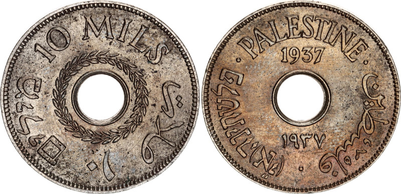 Palestine 10 Mils 1937

KM# 4, N# 5591; Copper-Nickel; British Mandate; VF+