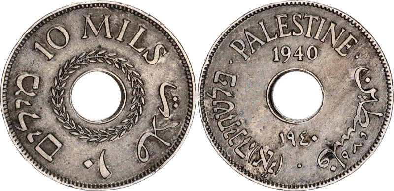 Palestine 10 Mils 1940

KM# 4, N# 5591; Copper-Nickel; British Mandate; VF+