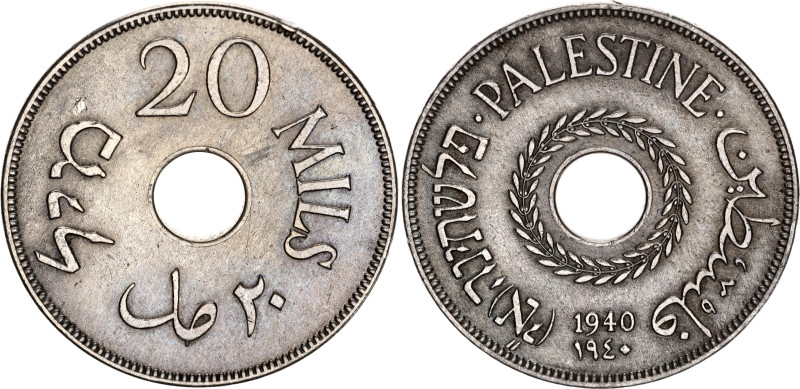 Palestine 20 Mils 1940

KM# 5, N# 9789; Copper-Nickel; British Mandate; VF