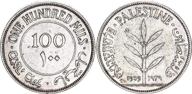 Palestine 100 Mils 1939

KM# 7, N# 7298; Silver; British Mandate; VF