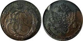 Russia 5 Kopeks 1782 КМ PCGS MS63BN