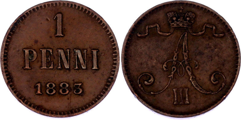 Russia - Finland 1 Penni 1883

Bit# 251, N# 21952; Copper 1.27 g.; AUNC