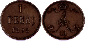 Russia - Finland 1 Penni 1892