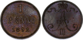 Russia - Finland 1 Penni 1892