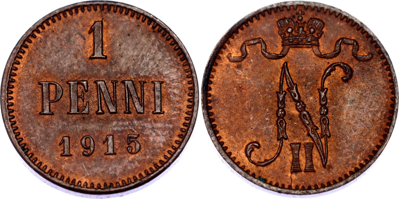 Russia - Finland 1 Penni 1915

Bit# 475, N# 6796; Copper 1.32 g.; UNC with nic...