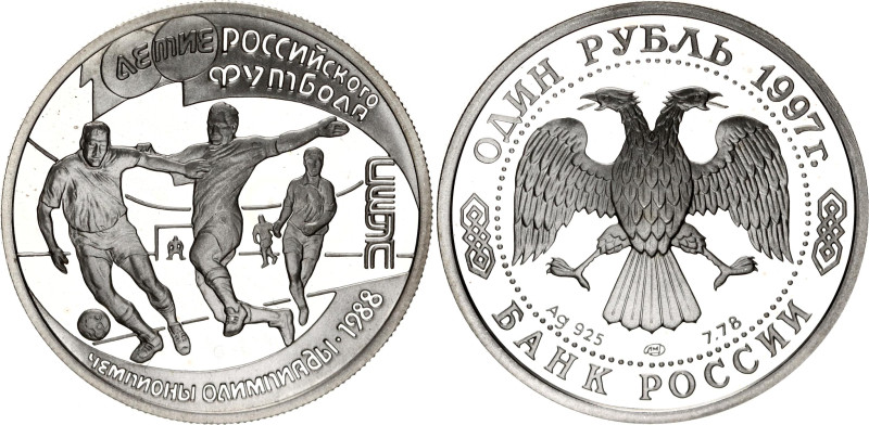 Russian Federation 1 Rouble 1997

Y# 583, N# 42862; Silver., Proof; 100 Years ...