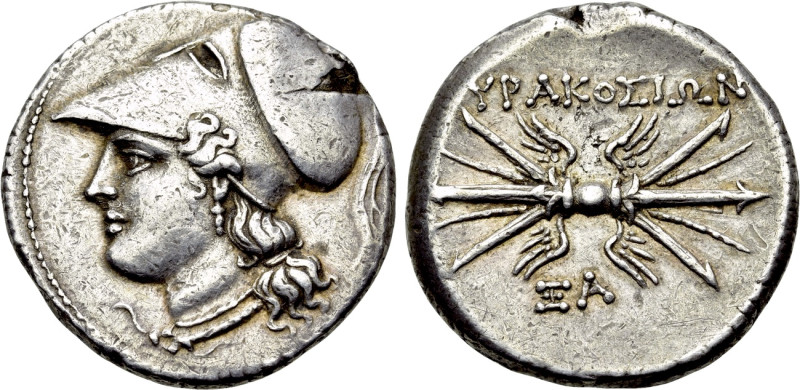 SICILY. Syracuse. Fifth Democracy (214-212 BC). 8 Litrai.

Obv: Helmeted head ...