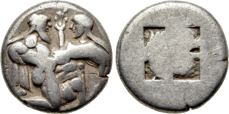 THRACE. Thasos. Stater (Circa 480-463 BC). 

Obv: Ithyphallic satyr advancing ...