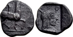 MACEDON. Potidaia. Diobol (Circa 450-432 BC)