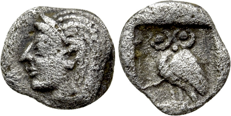 WESTERN ASIA MINOR. Uncertain mint. Tetartemorion (Circa 5th century BC). 

Ob...