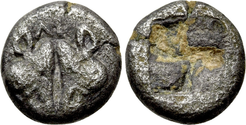 LESBOS. Uncertain. BI 1/24 Stater (Circa 478-460 BC). 

Obv: Confronted heads ...