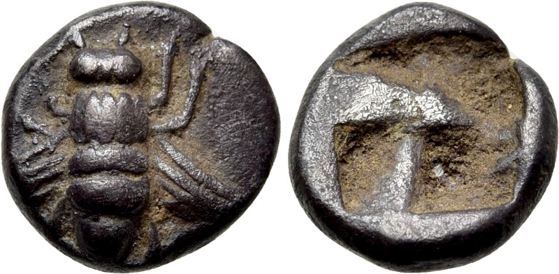 IONIA. Ephesos. Obol (Circa 550-500 BC). 

Obv: Bee.
Rev: Incuse square punch...