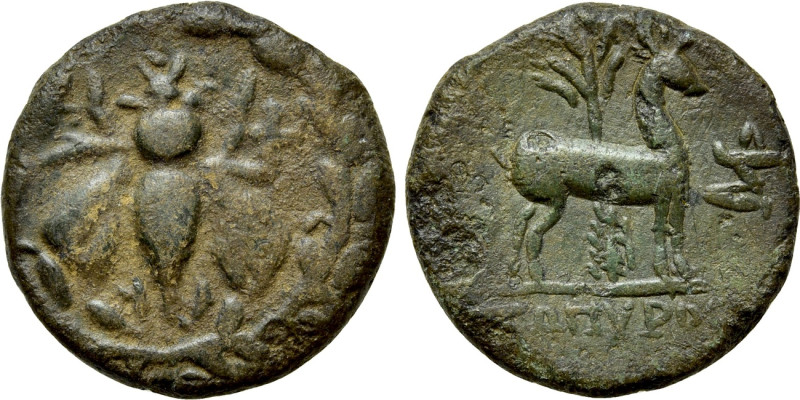 IONIA. Ephesos. Ae (Circa 202-133 BC). Sopyros, magistrate. 

Obv: Ε - Φ. 
Be...