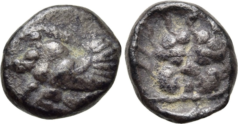 IONIA. Klazomenai. Hemiobol (Circa 480-400 BC).

Obv: Forepart of winged boar ...