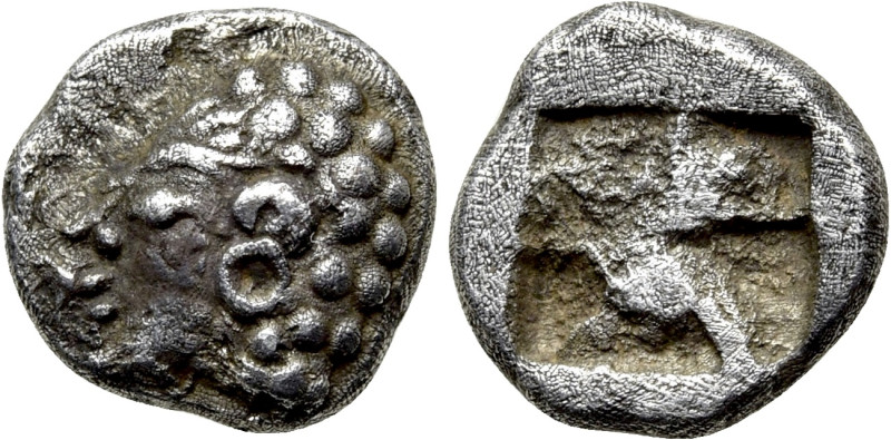 IONIA. Kolophon. 1/24 Stater or Hemiobol (Late 6th century BC). 

Obv: Archaic...