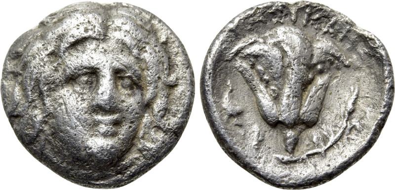 CARIA. Rhodes. Hemidrachm (Circa 275-250 BC). Erasikles, magistrate. 

Obv: Ra...